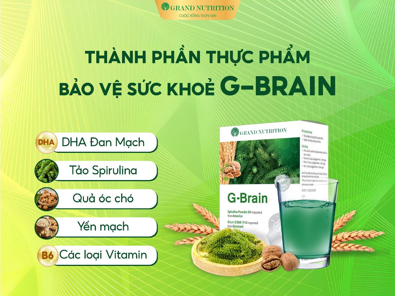 Thực phẩm bảo vệ sức khỏe G-Brain của Grand Nutrition - Thương hiệu Cốm trí não số 1 Việt Nam 2022 - 2