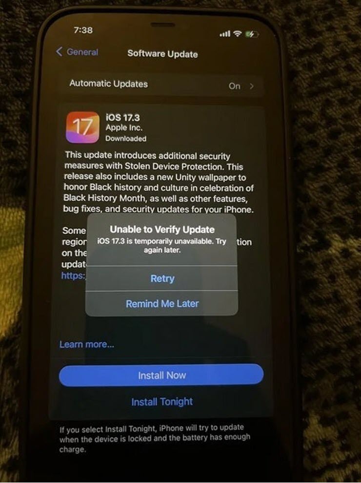 Cập nhật lên iOS 17.3 gặp lỗi? Đây là cách khắc phục - 2