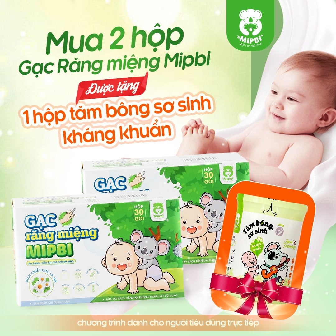 Gạc răng miệng Mipbi - Sự lựa chọn hoàn hảo cho việc vệ sinh khoang miệng trẻ nhỏ - 1