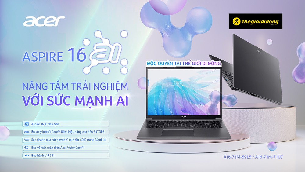 Acer Aspire 16 AI - Nâng tầm trải nghiệm với sức mạnh AI - 3