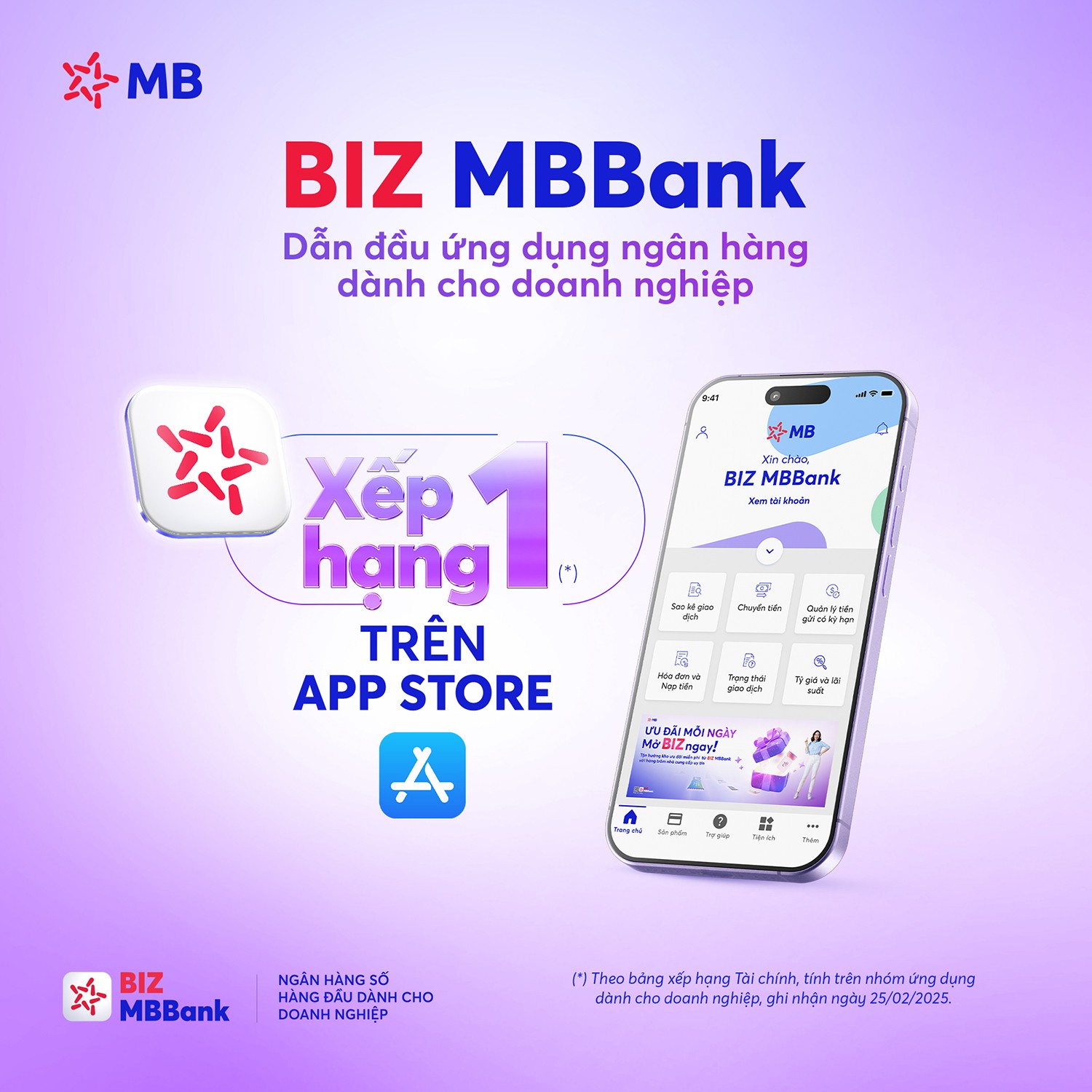 BIZ MBBank là ứng dụng ngân hàng số dành cho doanh nghiệp đứng số 1 trên App Store - 1