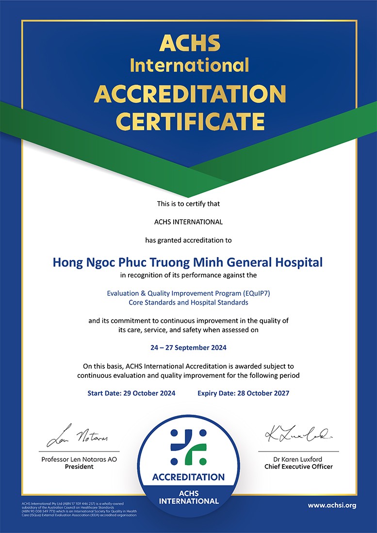 Bệnh viện Đa khoa đầu tiên tại Việt Nam đạt chứng chỉ chất lượng tiêu chuẩn ACHSI - 1