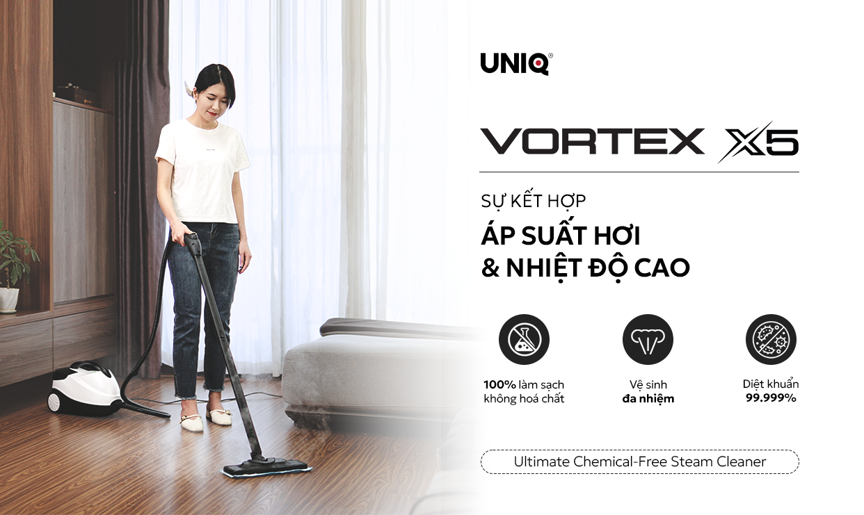 Giải pháp làm sạch không hoá chất với máy làm sạch bằng hơi nước nóng UNIQ VORTEX X5 - 1