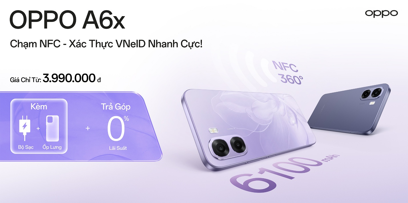 OPPO A6x - smartphone đáng mua nhất phân khúc dưới 5 triệu với NFC, pin lớn, kháng nước vượt trội - 1