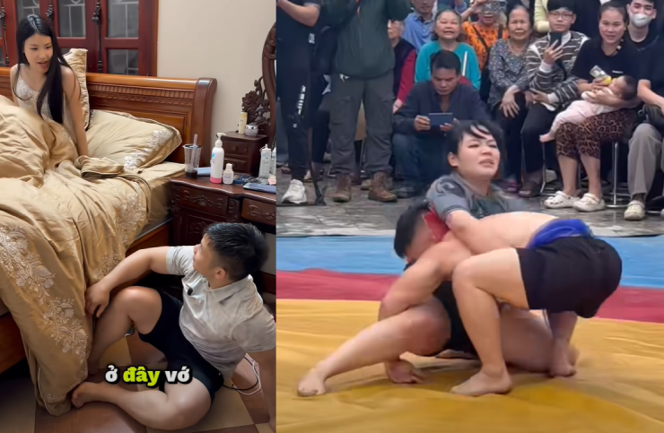 "Quỷ lùn" Hồng Sơn đấu vật với hot girl, bị vợ xinh cho "ngủ gầm giường" 3 ngày 3 đêm - 1