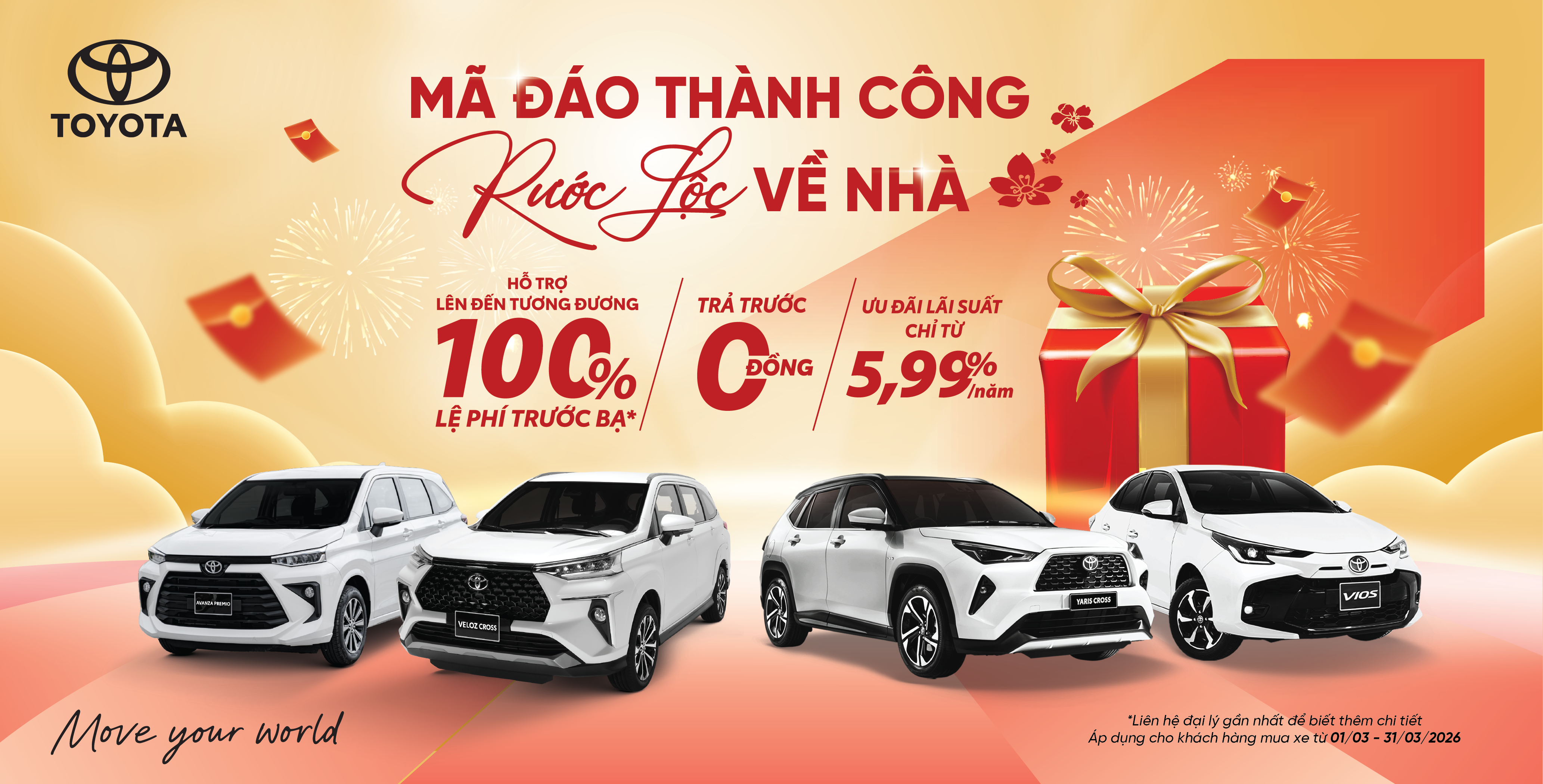Giảm chi phí lăn bánh với ưu đãi đến 100% thuế trước bạ từ Toyota trong tháng 3 - 1