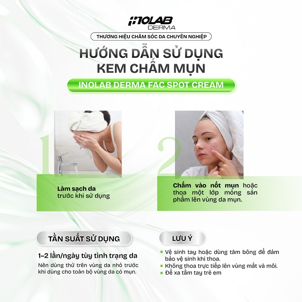 Kem chấm mụn thế hệ mới Inolab Derma FAC Spot Cream không chứa hoạt chất nhóm acid AHA và BHA - 3