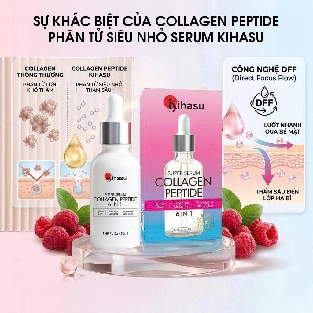 Serum Collagen Peptide Nhật 6in1 Kihasu: “Cú hích” hỗ trợ làm chậm lão hóa, đánh thức làn da sáng mịn - 3