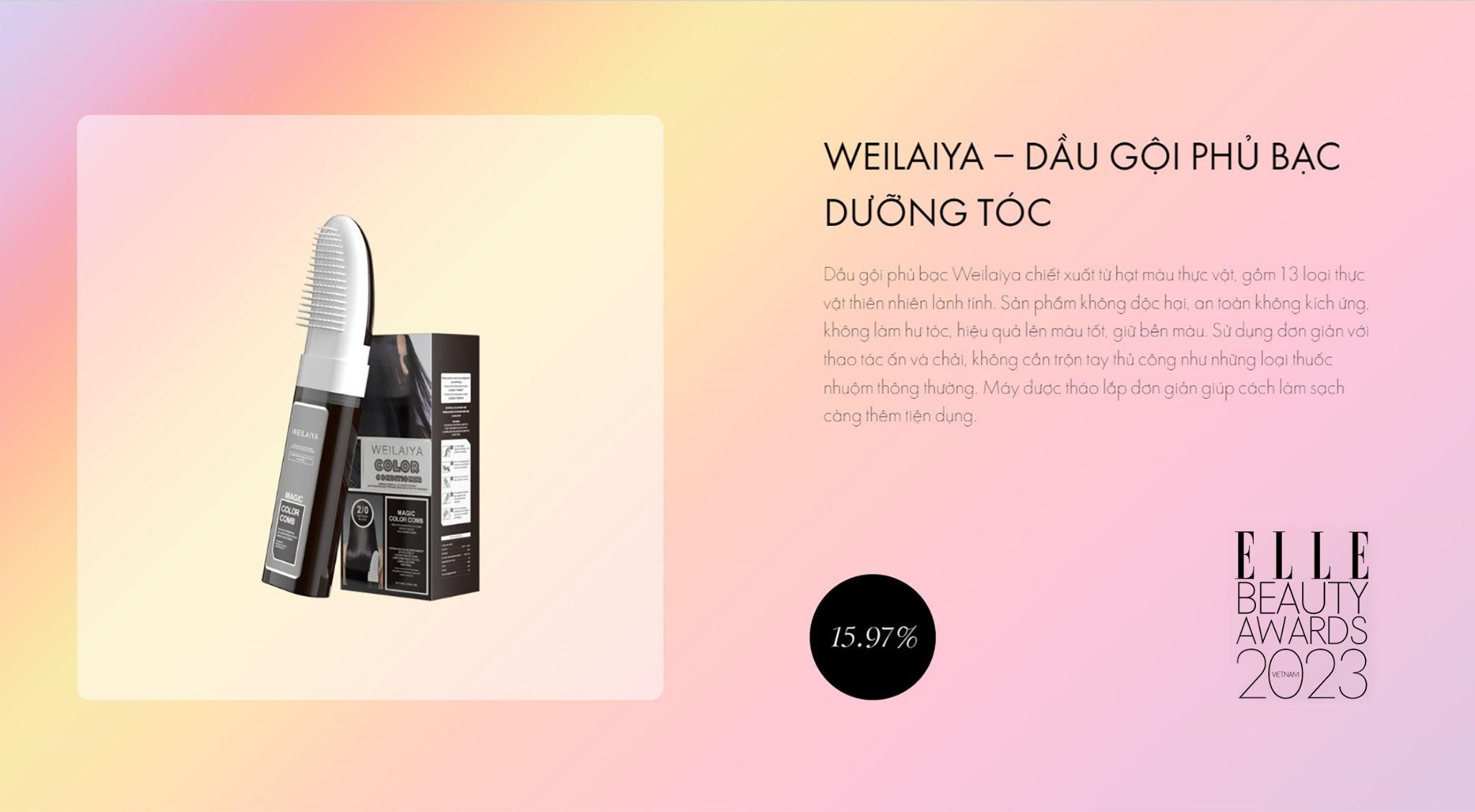 Thương hiệu Weilaiya cho mái tóc đen bóng tự nhiên, vinh dự nhận đề cử top 10 sản phẩm được yêu thích trên Tạp chí Elle 2023 - 1