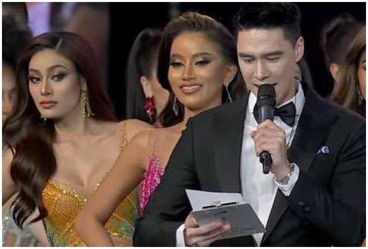 Nam thần bị thí sinh &#34;nhìn trộm&#34; ở chung kết Hoa hậu Hòa bình Thái Lan là ai? - 1