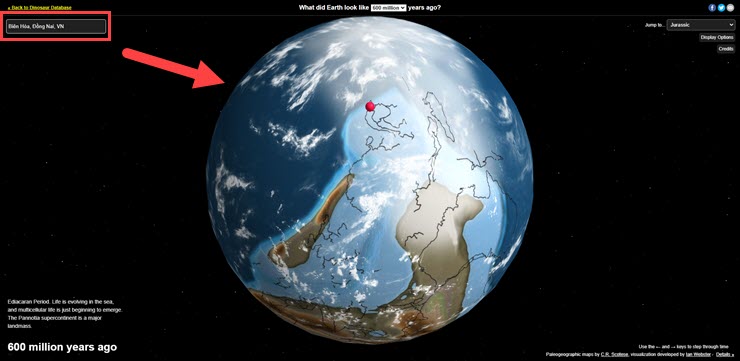 Cách xem nơi bạn sống nằm ở đâu trên Trái Đất vào thời kỳ khủng long - 1