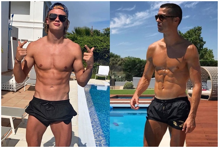 Tiền đạo Erling Haaland "copy" giống CR7: Từ body cho đến gu bạn gái - 1