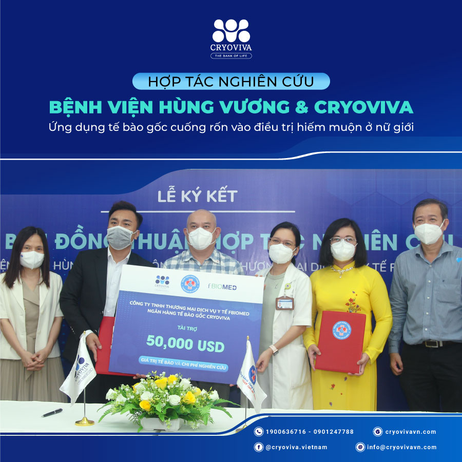 Cơ hội mới trong điều trị hiếm muộn, BV Hùng Vương và Cryoviva nghiên cứu ứng dụng bằng tế bào gốc cuống rốn - 1
