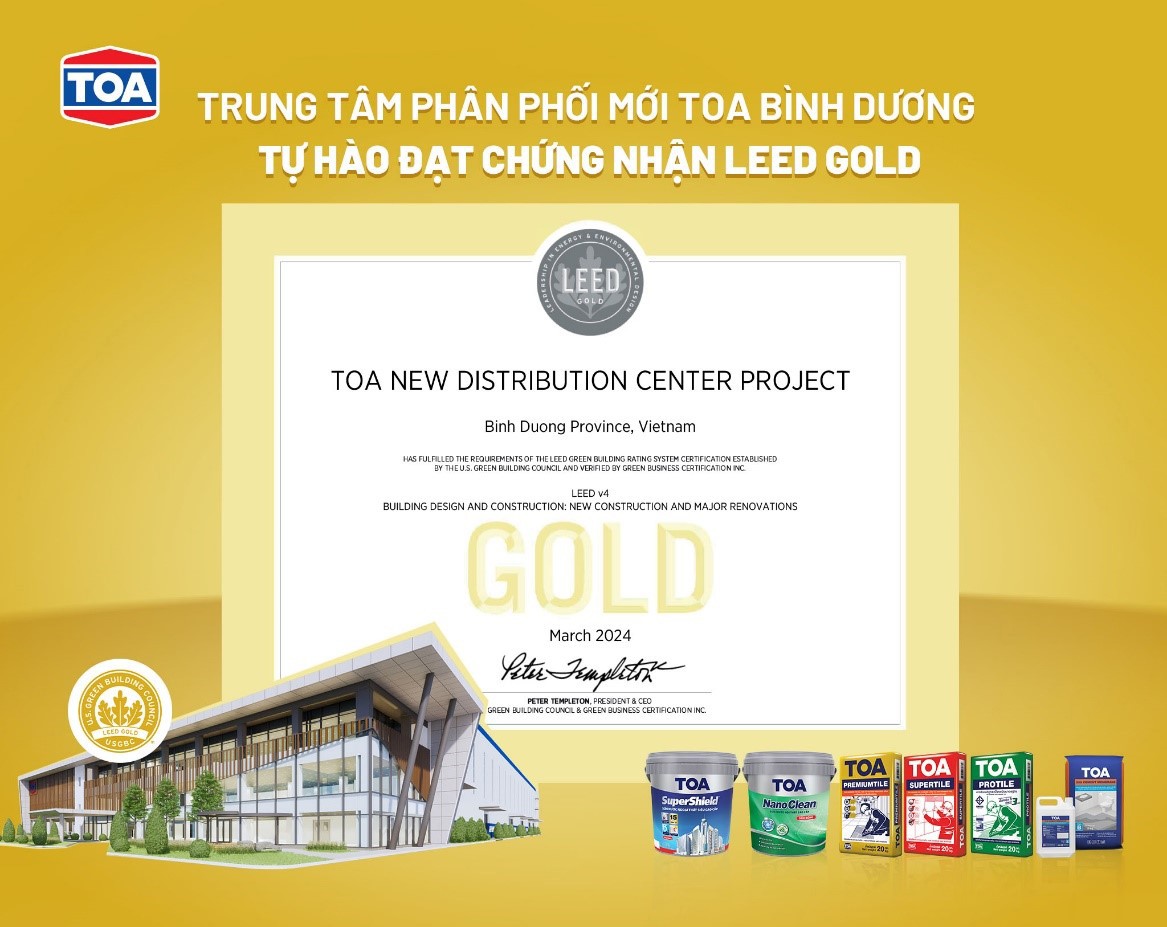 Trung tâm phân phối mới của Sơn TOA Việt Nam đạt chứng nhận LEED GOLD - 1