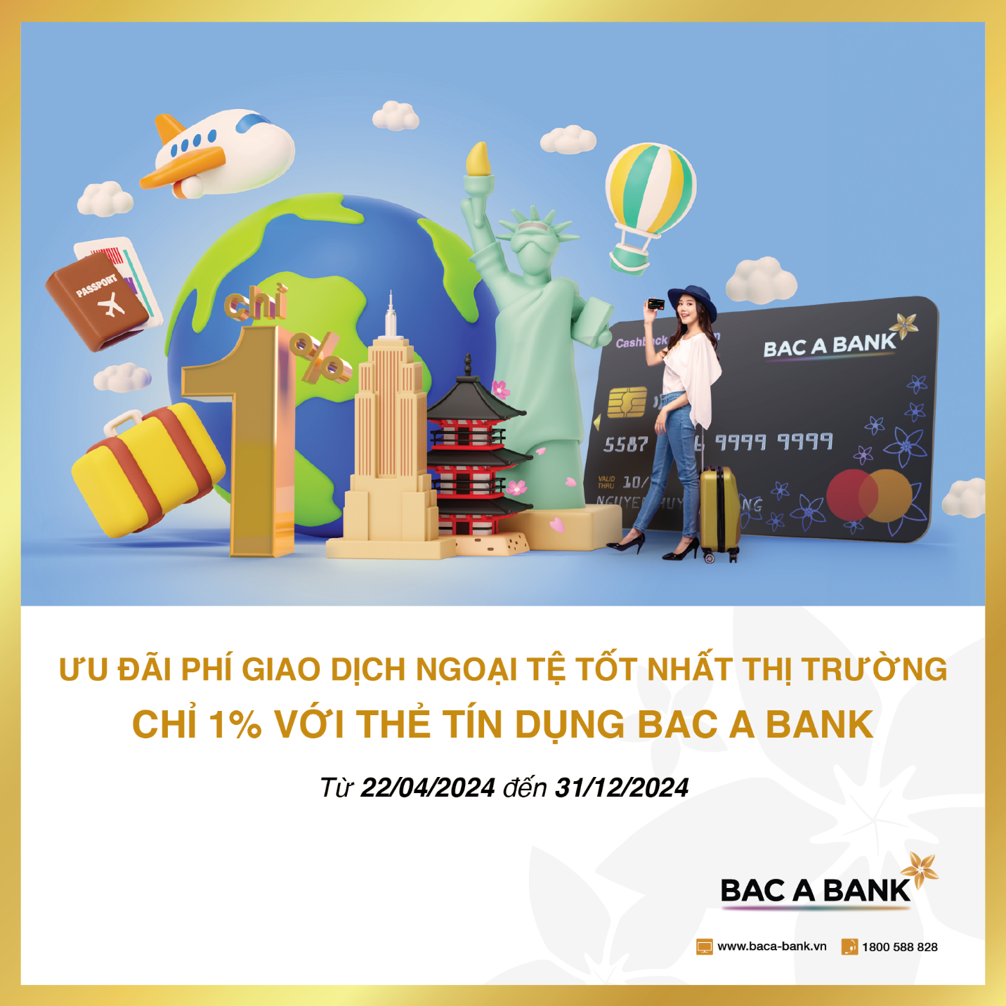 Áp phí giao dịch ngoại tệ chỉ 1%, thẻ tín dụng quốc tế bac A BANK “ghi điểm” với người dùng - 1