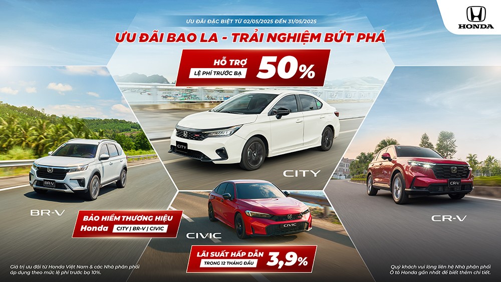 Chương trình khuyến mại của các dòng xe ô tô Honda trong tháng 5 năm 2025 - 1