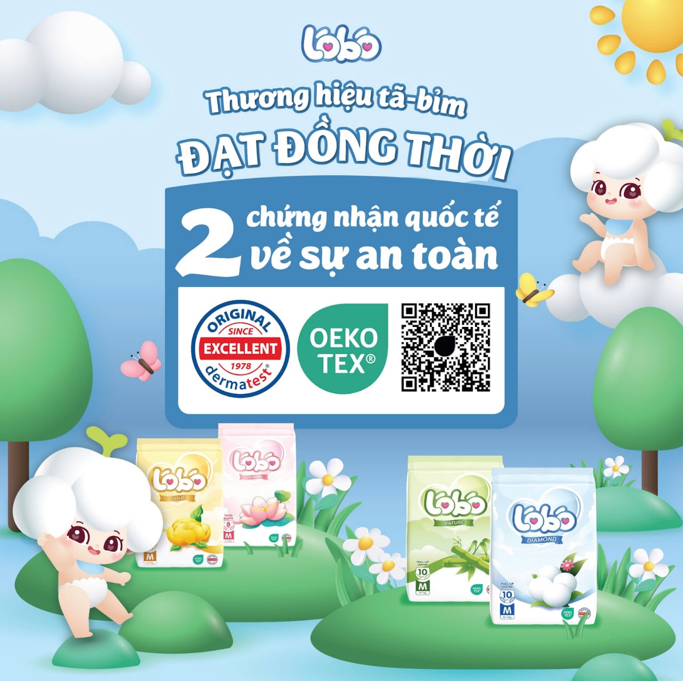 Thương hiệu tã-bỉm Lobo đạt đồng thời hai chứng chỉ quốc tế Dermatest và OEKO-TEX Standard 100 - 1