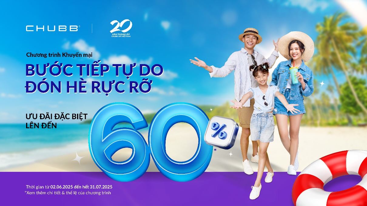 “Bước tiếp tự do, đón hè rực rỡ” cùng Chubb Life với tổng giá trị quà tặng hấp dẫn lên đến 12,5 tỷ đồng - 1