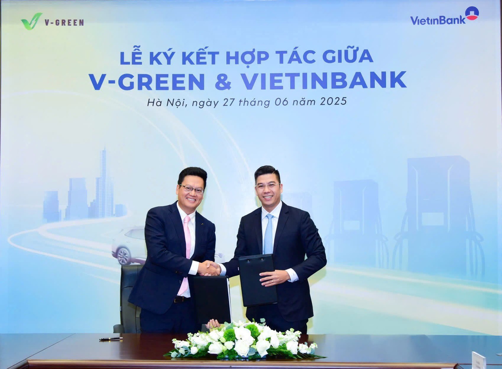 V-Green và Vietinbank ký kết hợp tác, đồng hành phát triển hạ tầng trạm sạc ô tô điện Vinfast - 1