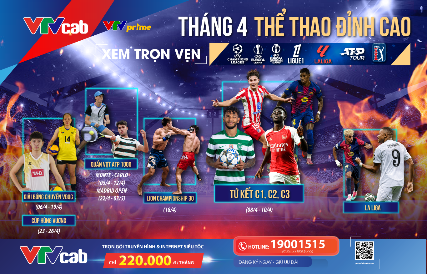 Tháng 4 rực lửa trên VTVcab: Champions League bùng nổ, thể thao đỉnh cao phủ sóng đa nền tảng - 3