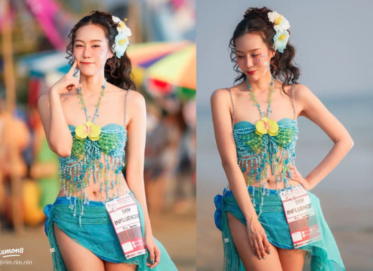 Mỹ nhân mặc bikini "nàng tiên cá", gây xốn xang ở sự kiện chạy bộ nội y - 1