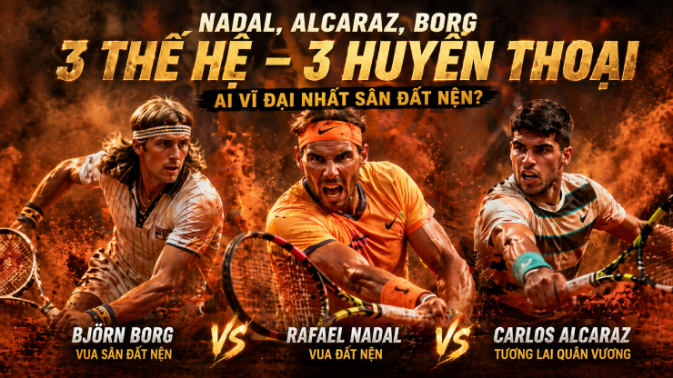 Nadal, Alcaraz, Borg 3 thế hệ và 3 huyền thoại: Ai vĩ đại nhất sân đất nện? - 1