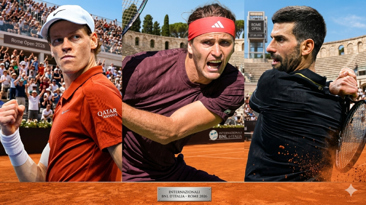 Djokovic "long tranh hổ đấu" với Zverev, hẹn Sinner chung kết trong mơ tại Rome Open - 1