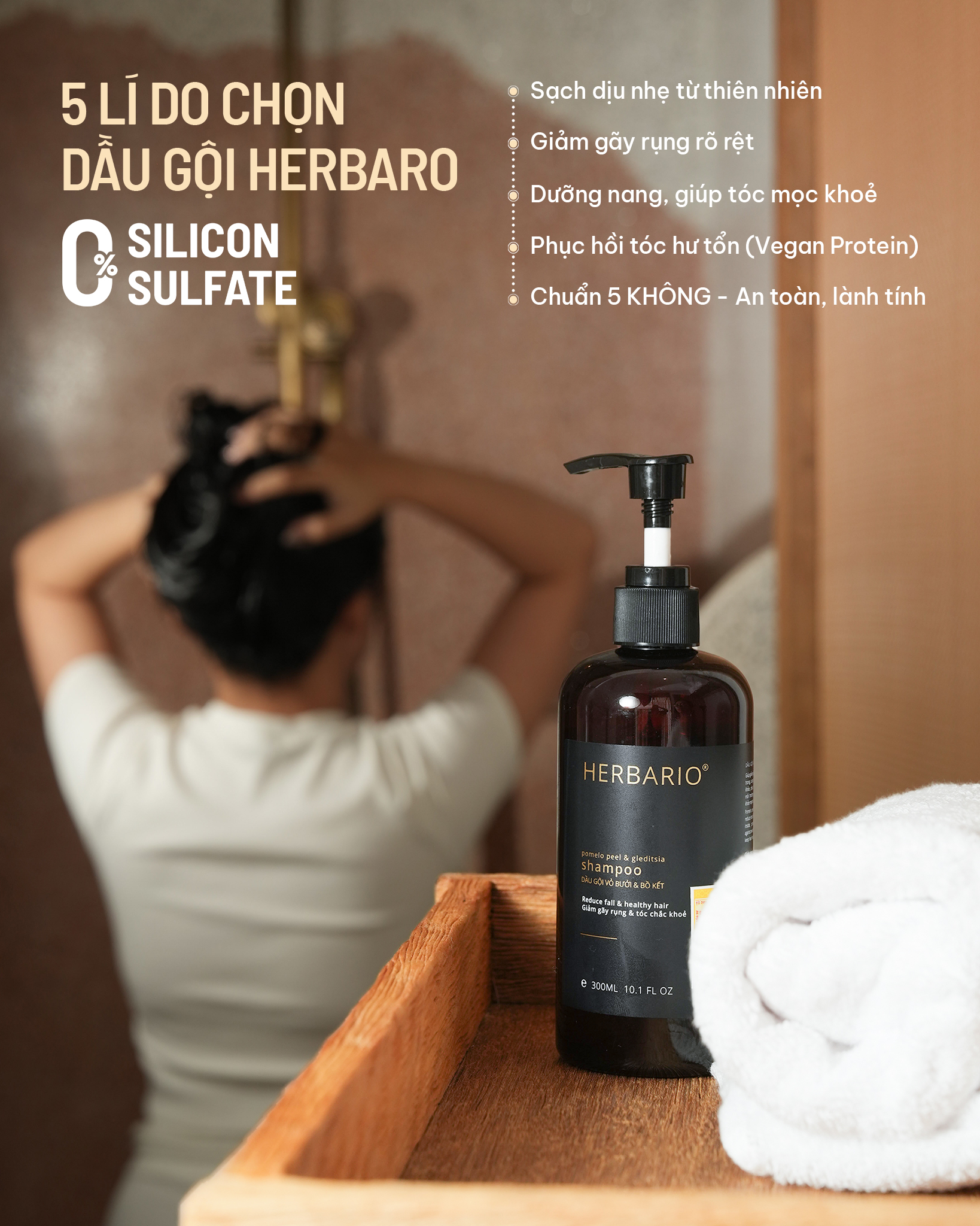 Dầu gội Vỏ Bưởi & Bồ Kết Herbario: Không còn nỗi lo tóc gãy rụng, khô xơ với công thức đột phá không Silicon, không Sulfate - 5