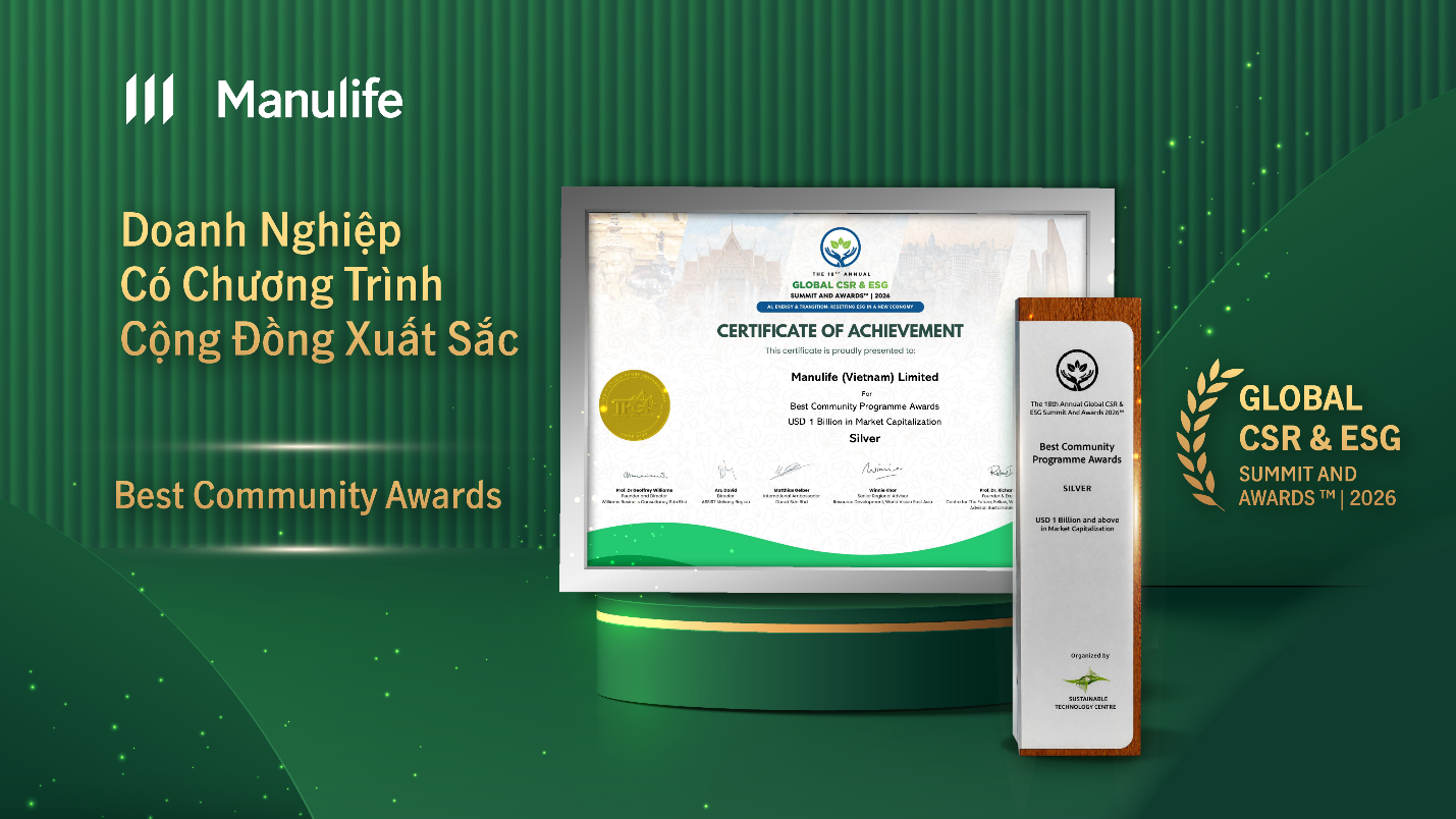 Manulife Việt Nam nhận giải thưởng quốc tế về hoạt động cộng đồng - 1