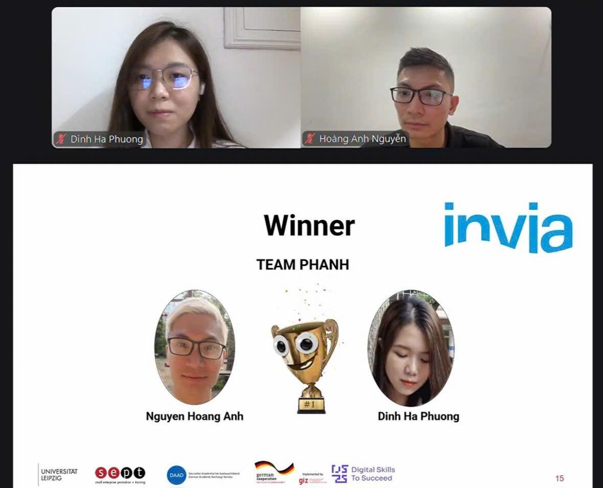 Hai học viên NEU thắng hackathon quốc tế với ý tưởng dùng AI hỗ trợ doanh nghiệp phát triển bền vững - 1