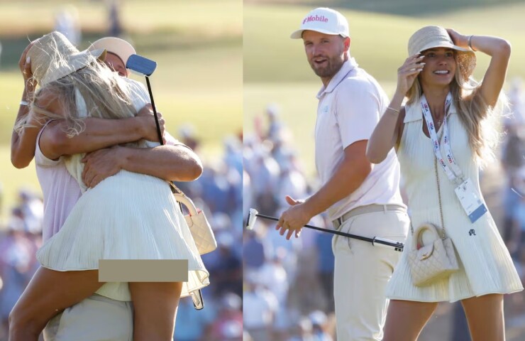 Nàng WAGs golf đẹp bậc nhất thế giới, gặp sự cố "đỏ mặt" khi nhảy lên ăn mừng - 1