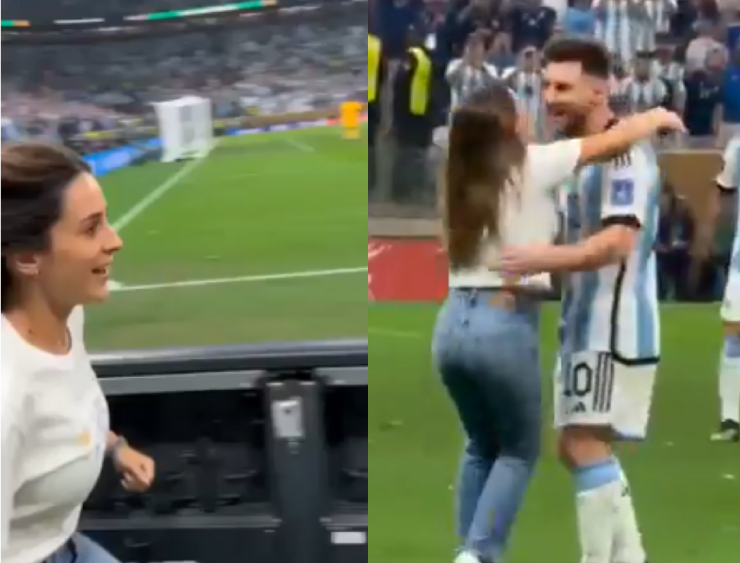 World Cup rực lửa khán đài: Mỹ nhân mặc bikini đẹp như AI, hot girl vượt rào ôm Messi - 2