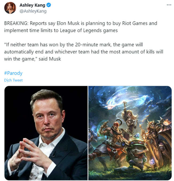 Elon Musk muốn mua Riot Games, “thay máu” lối chơi game Liên Minh Huyền Thoại - 1