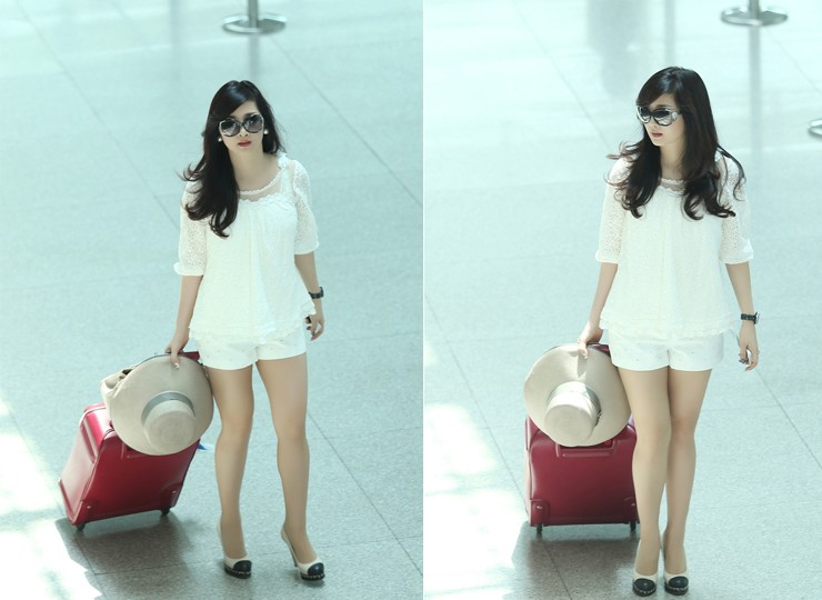Hoàng Thùy Linh, hoa hậu Việt lộ nhan sắc thật qua loạt ảnh "bị chụp lén" ở sân bay - 2