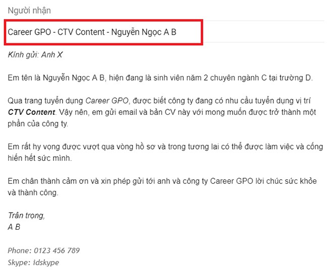 Cách gửi email CV xin việc thu hút từ chia sẻ của Job3s - 2