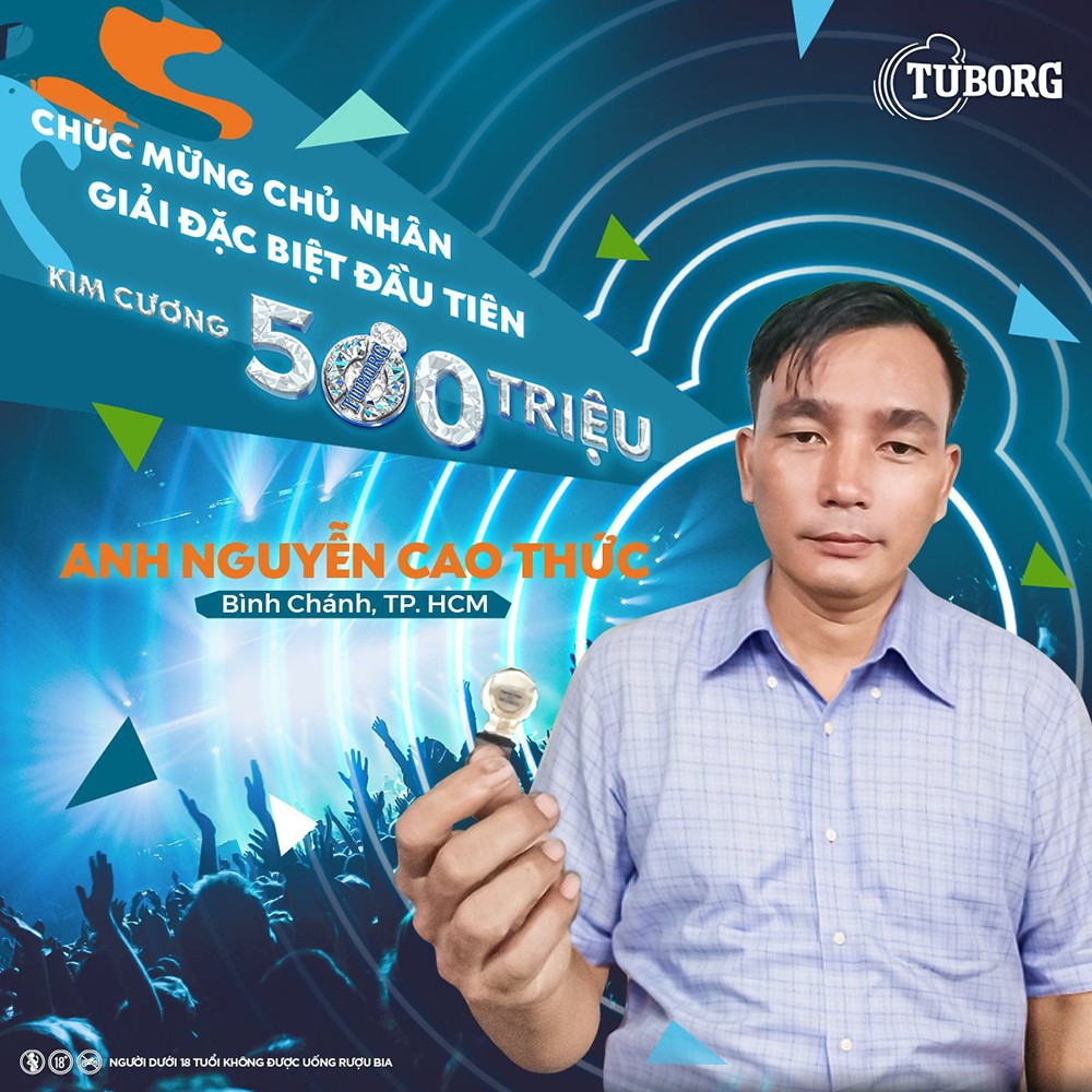 Đã tìm thấy chủ nhân huy hiệu kim cương trị giá 500 triệu đồng đầu tiên khi uống Tuborg - 1