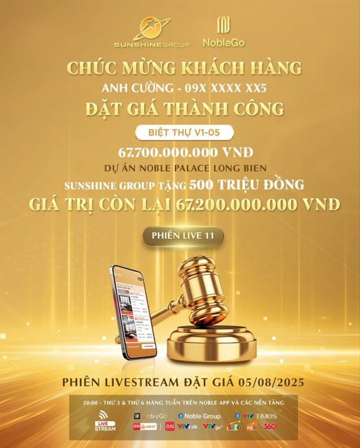 Lần đầu tiên biệt thự hàng hiệu gần 70 tỷ được chốt đơn thành công trên livestream của Sunshine Group - 1