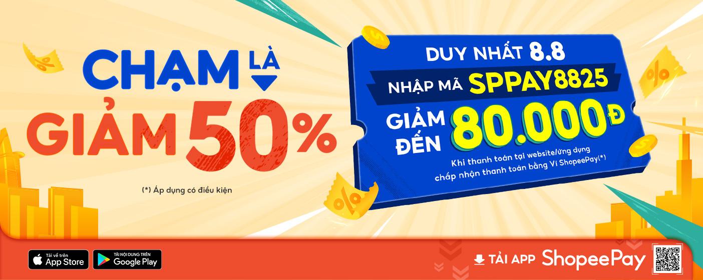 Duy nhất trên ứng dụng ShopeePay, người dùng tận hưởng ưu đãi chạm là giảm đến 50% trong ngày 8.8 - 1