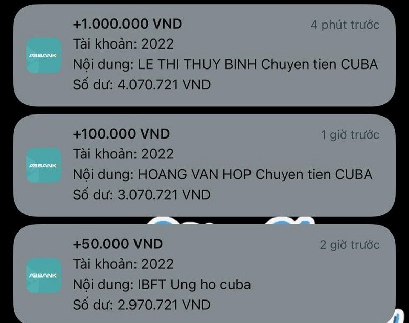 Tài khoản ngân hàng nhiều năm không sử dụng, bất ngờ nhận được hàng triệu đồng tiền “ủng hộ CUBA” - 1