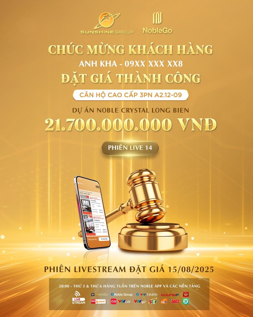 Livestream Sunshine Group 15/8: Sky Villa hàng hiệu chốt deal 21,7 tỷ đồng; khán giả thứ 3 trúng giải 200 triệu - 1