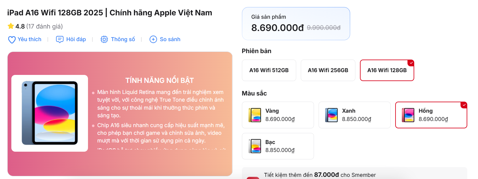 Giá iPad cuối tháng 8: Giảm đồng loạt, lên tới 7 triệu đồng - 1