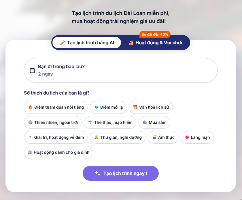 Lịch trình du lịch Đài Loan tự túc 4 ngày 3 đêm mới nhất - 5