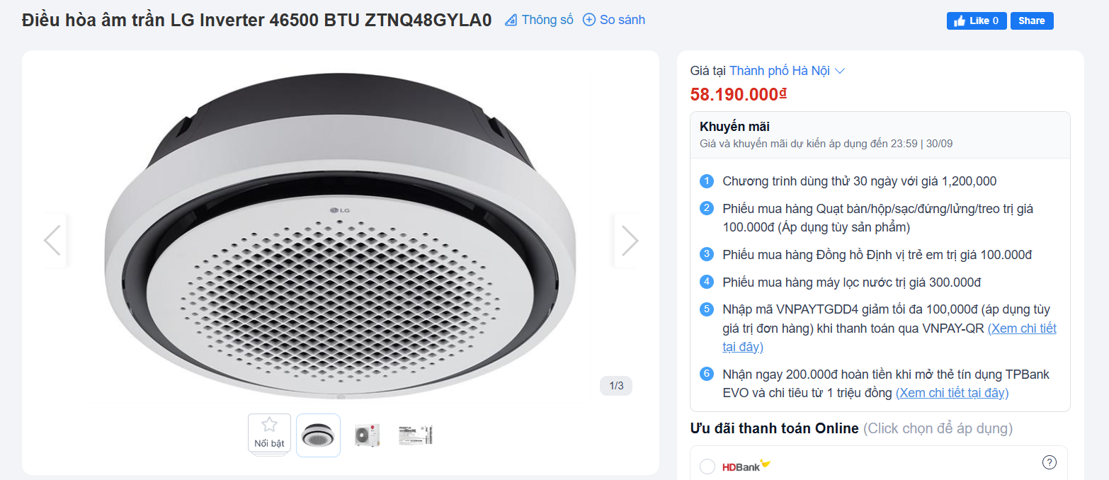 Giá điều hòa LG Inverter cuối tháng 9: Giảm tối đa 9 triệu đồng - 1