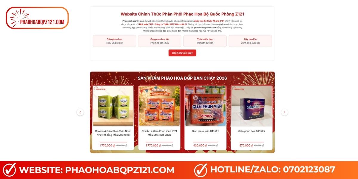 Pháo hoa Bộ Quốc Phòng Z121: Giá cả, cách mua và điểm bán TP.HCM - 3