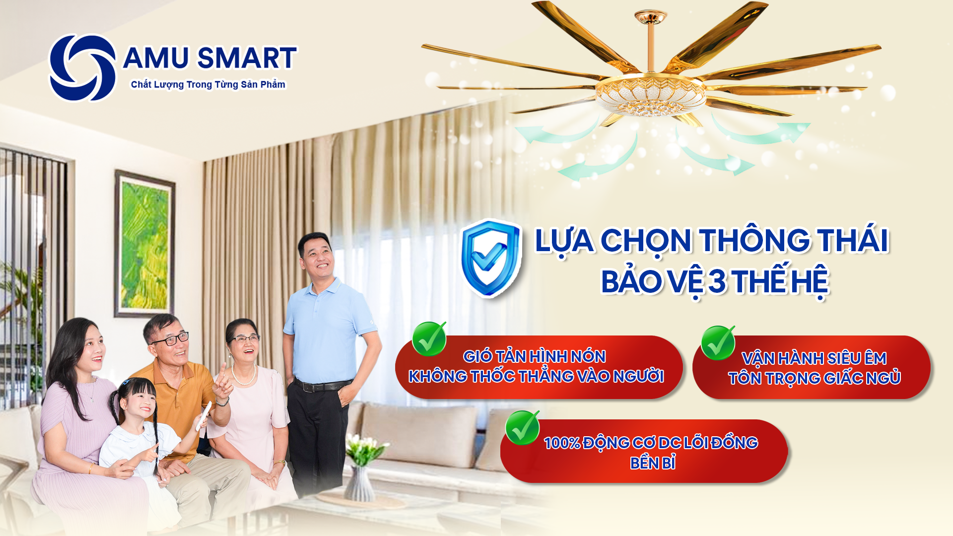 Quạt trần đèn AMU Smart: Giải pháp làm mát tiết kiệm cho mùa hè 2026 - 1