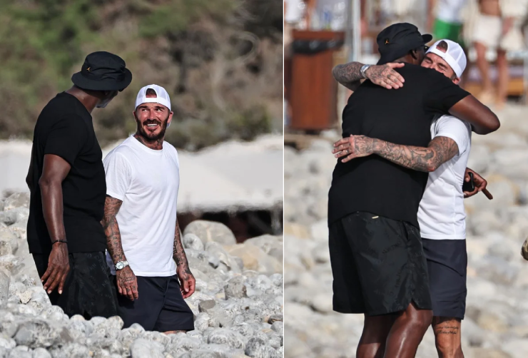 Beckham thành "người tí hon" khi đứng cạnh thần tượng Michael Jordan - 1