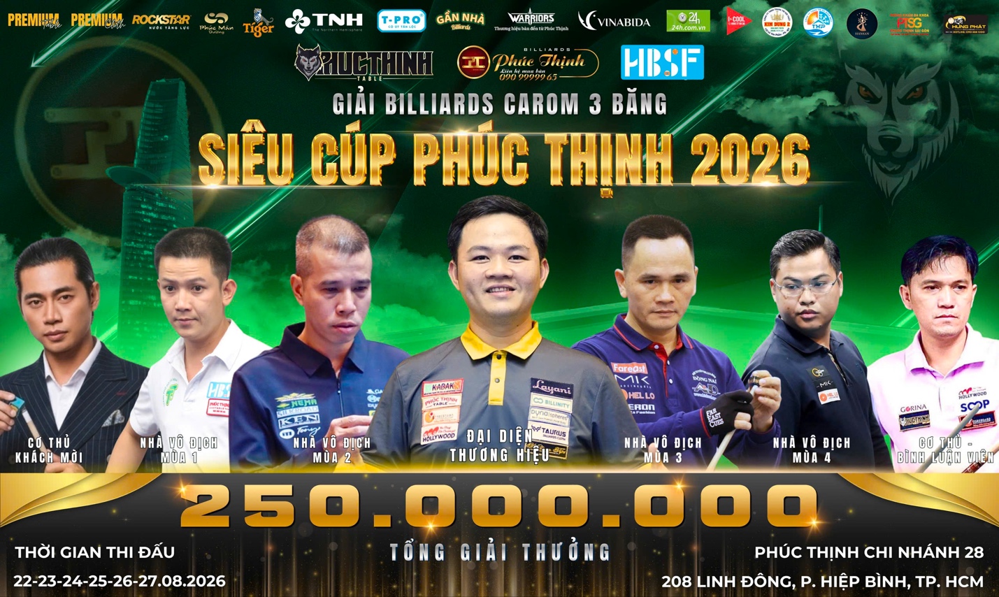 Phúc Thịnh công bố Siêu cúp Billiards giải thưởng 100 triệu đồng cho chức vô địch - 1