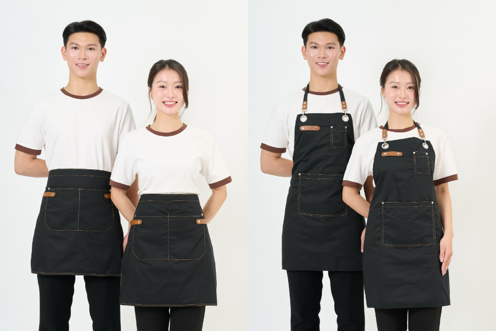 Combo tạp dề và áo thun đồng phục may sẵn từ Fast Uni: Lựa chọn tiện lợi cho quán cafe - 5