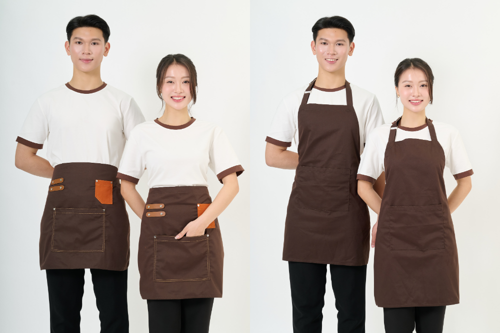 Combo tạp dề và áo thun đồng phục may sẵn từ Fast Uni: Lựa chọn tiện lợi cho quán cafe - 2