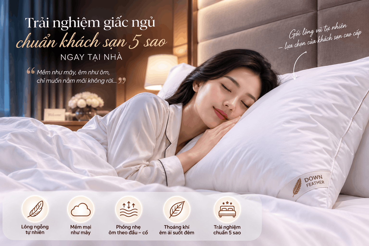 Gối lông vũ tự nhiên có gì đặc biệt mà khách sạn cao cấp ưa chuộng? - 1
